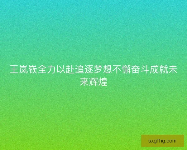 王岚嵚全力以赴追逐梦想不懈奋斗成就未来辉煌 王岚嵚全力以赴追逐梦想不懈奋斗成就未来辉煌