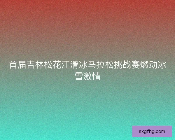 首届吉林松花江滑冰马拉松挑战赛燃动冰雪激情